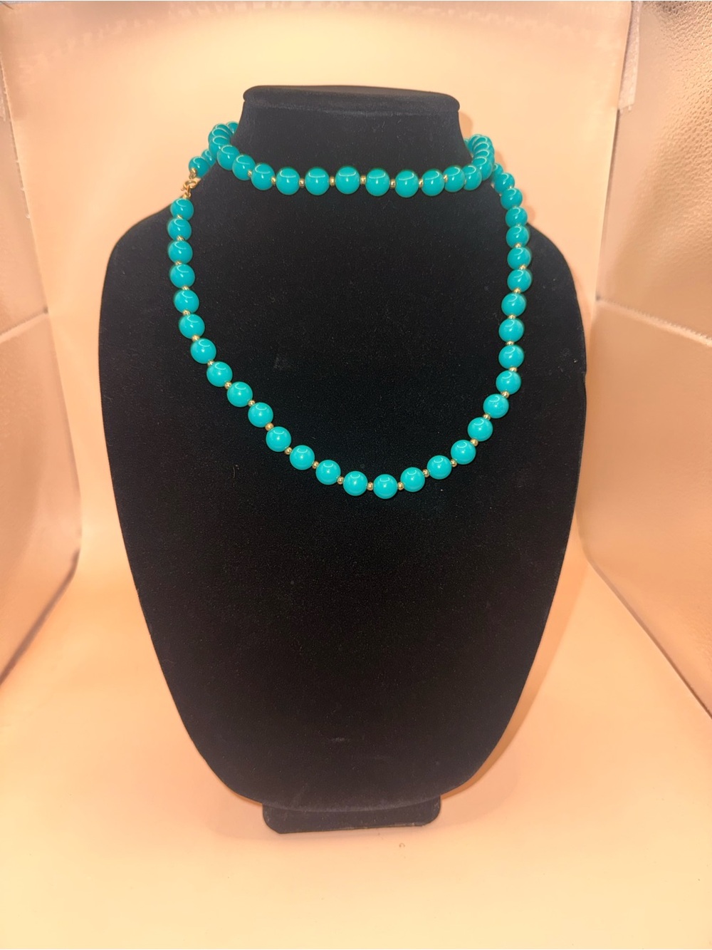 Vintage Black Turquoise Bead Necklace - Women Jewelry